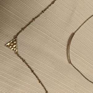 gold double necklace